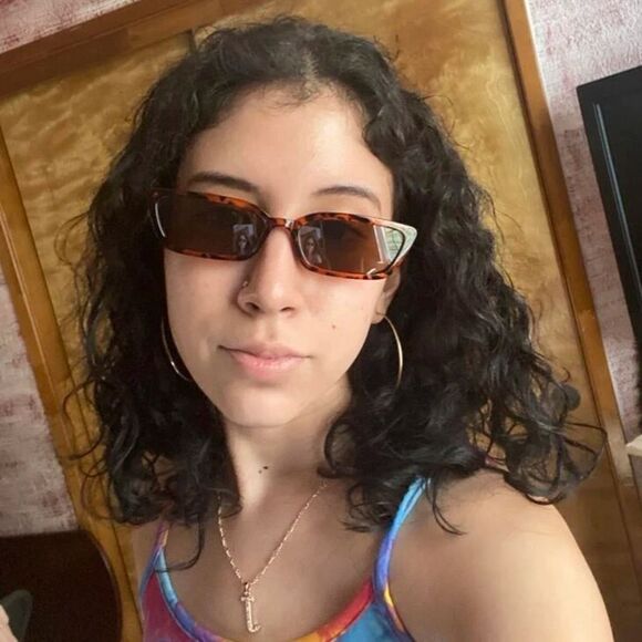 🆕Brown Tortoiseshell Cat Eye Square Rectangle Tinted Lens Sunglasses - Picture 4 of 5